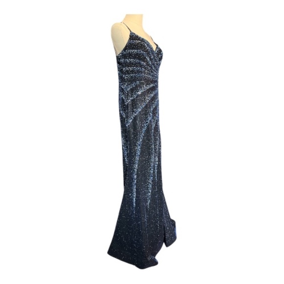 🆕 NWT Rachel Evans STUNNING navy blue beaded formal gown – size 10 - Picture 4 of 12